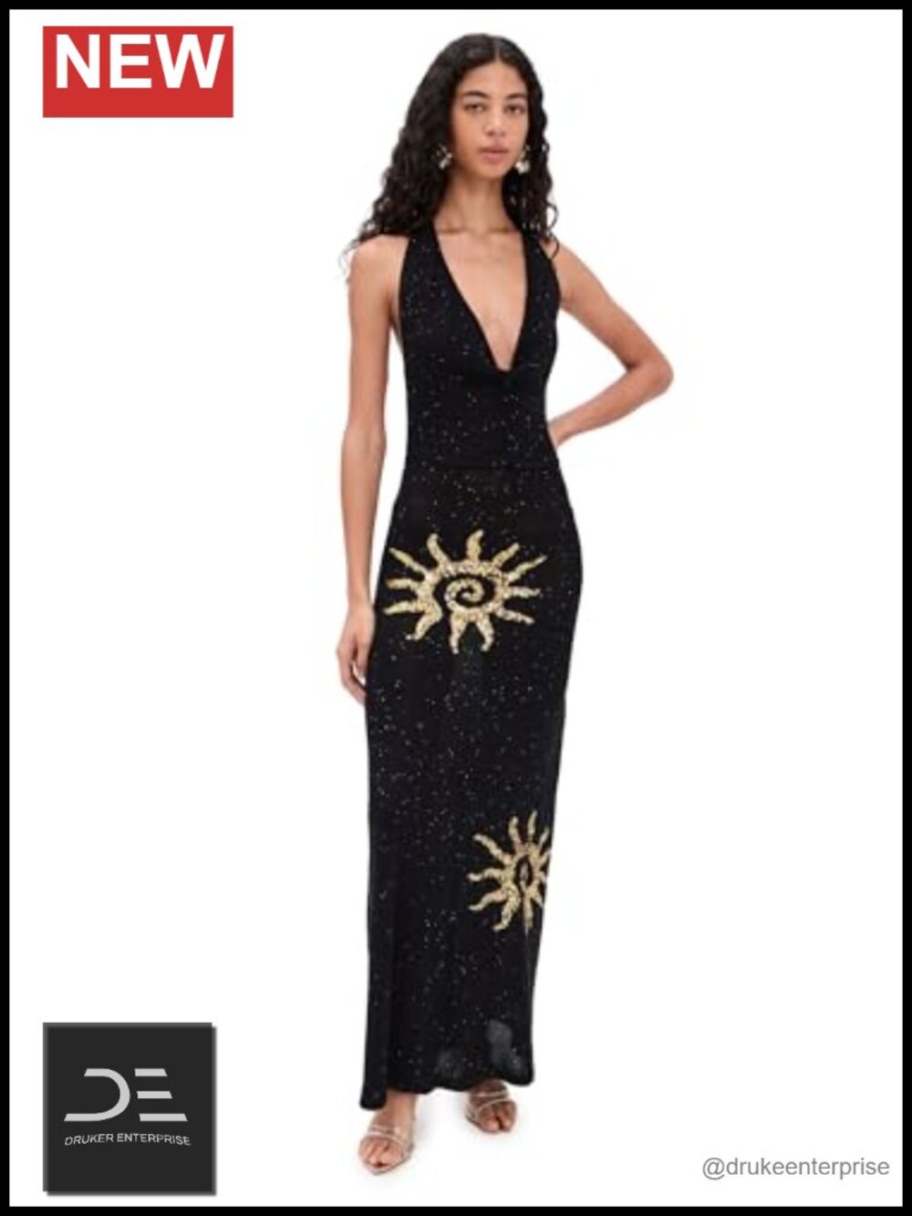 Runaway the Label Women's Yasmina Plunge Cowl Knit Maxi Dress